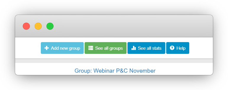 Top of a LabsLand space with buttons for adding a new group and configuring the space