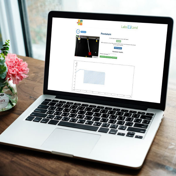 A laptop showing a remote laboratory interface